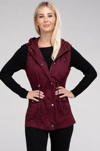 Cargar imagen en el visor de la galería, Drawstring Waist Military Hoodie Vest
