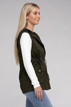 Cargar imagen en el visor de la galería, Drawstring Waist Military Hoodie Vest
