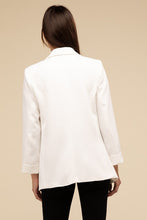 Load image into Gallery viewer, Woven Long Sleeve Open Front Classic Blazer
