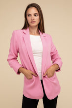 Load image into Gallery viewer, Woven Long Sleeve Open Front Classic Blazer
