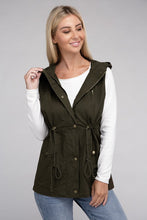 Cargar imagen en el visor de la galería, Drawstring Waist Military Hoodie Vest
