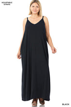 Cargar imagen en el visor de la galería, Plus V-Neck Cami Maxi Dress with Side Pockets

