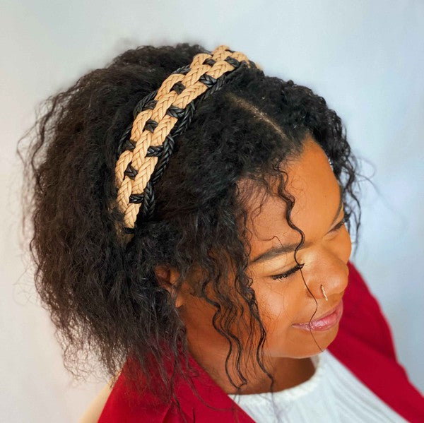 Vegan Leather Braided Headband