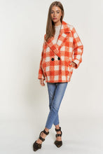 Cargar imagen en el visor de la galería, Fuzzy Boucle Textured Double Breasted Coat Jacket
