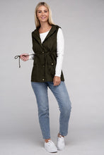 Cargar imagen en el visor de la galería, Drawstring Waist Military Hoodie Vest
