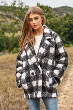 Cargar imagen en el visor de la galería, Fuzzy Boucle Textured Double Breasted Coat Jacket
