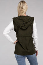 Cargar imagen en el visor de la galería, Drawstring Waist Military Hoodie Vest
