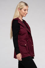 Cargar imagen en el visor de la galería, Drawstring Waist Military Hoodie Vest
