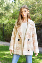 Cargar imagen en el visor de la galería, Fuzzy Boucle Textured Double Breasted Coat Jacket
