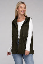Cargar imagen en el visor de la galería, Drawstring Waist Military Hoodie Vest
