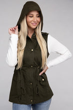 Cargar imagen en el visor de la galería, Drawstring Waist Military Hoodie Vest
