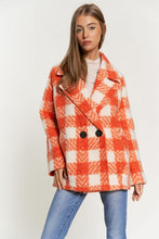 Cargar imagen en el visor de la galería, Fuzzy Boucle Textured Double Breasted Coat Jacket
