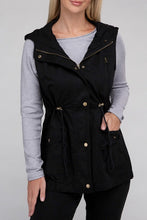 Cargar imagen en el visor de la galería, Drawstring Waist Military Hoodie Vest
